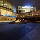 Hotel exterior at night